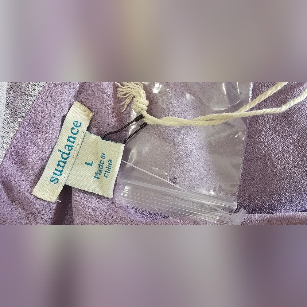 Sundance Faye Lilac Floral Midi Dress Size L Cottagecore Ruffle Asymetric Boho - Picture 13 of 14